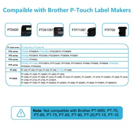 Hehua 24mm 0.94 Laminated White Tape Compatible for Brother PTouch Label Maker Tapes TZe-251 TZe251 TZ-251 TZ251 for Ptouch Label Machine PTD600 PTD600vp, Black on White Tape, Water Resistant, 10-Pack