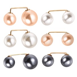 HEALLILY Faux Pearl Brooch Sweater Shawl Clips Women Brooch Pins Scarf Brooches Corsage Jewelry Vintage Shirts Brooches for Women Girls 6Pcs Random Style