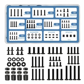 AOHIEDI 68pcs Universal TV Mounting Hardware Screw Kit with Box - M4 M5 M6 M8 Screws, Washers & Spacers, Pre-Labeled & Organized, Replacement Screws for TV VESA Mounting, Fits Most Screens up to 80"