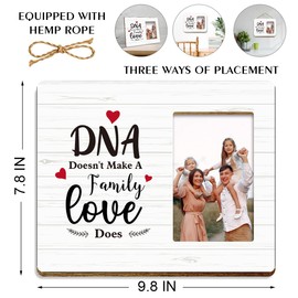 JANLAN Family Picture Frame,Family Quote Gifts,Family Portraits Frame,Family Gifts for Christmas,Family Gifts for Home Mom Dad Son Daughter,DNA Doesn't Make a Family Love Does Photo Frame