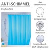 Wenko Anti Mould Shower Curtain - Plain, Antibacterial & Washable