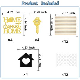 KEWUFD Housewarming New House Centerpiece Sticks, New H*me New Chapter Housewarming New House Family Party Decorations For Men Women 12 PCS