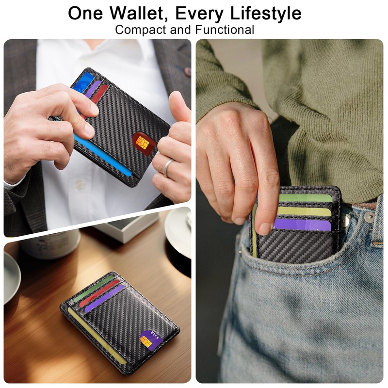 Vancle Slim RFID Wallets for Men Women, Minimalist Thin Front