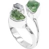 LYRA JEWELS Real Crystal Moldavite Herkimer Diamond Ring Sterling Silver