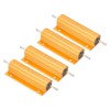 PATIKIL 100W 4 Ohm Aluminum Shell Resistor 4 Pack Aluminum