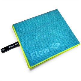 Flow - Toalla de natación de microfibra de secado rápido, toallas de piscina para natación competitiva y otros deportes acuáticos con opciones medianas y grandes disponibles (azul, grande (60 x 30