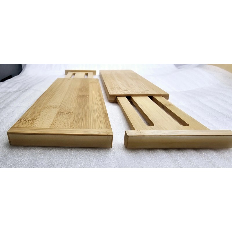 Brightroom Bamboo Expandable Drawer Divider Organizer 12"-18" Lgth 2 Per