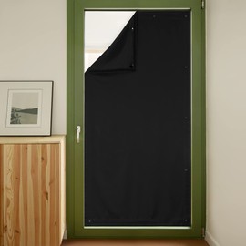 NICETOWN Blackout Shades Portable Window Nursery Curtain with Suction Cups & Sticky Strips for Travel/RV Camper, Temporary Window Cover for Kids Baby Bedroom - 45" x 78", Black, 1 Pack