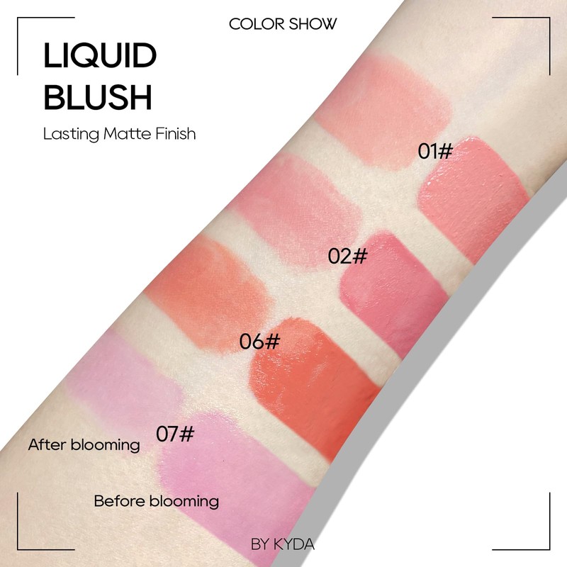KYDA Liquid Blush, Matte Tinted for Cheeks, Lasting Dewy Finish,