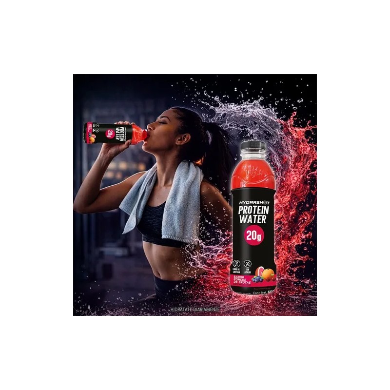 Bebida De Proteína Hydrashot Protein Water 20g Pack 18 Pzas