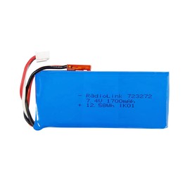 Radiolink 7.4V 2S LiPo Battery 5C 1700mAH JST 2Pin Connector for RC Car, Airplane, RC Transmitter Like RC4GS V3/RC6GS V3/RC8X/AT10II/AT9S Pro/T8FB