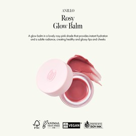 Rosy Glow Balm – Hydrating & Illuminating Multi-Use Balm | Dewy Glowy Finish, Nourishing Tint | Vegan, Cruelty-Free Korean Lip & Cheek Care | 0.5oz