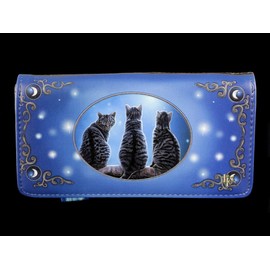 Fantasy Wallet with Cat - Witching Hour - Embossed | Purse, Multicoloured by Lisa Parker, black, Additional pocket