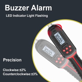 VANPO Hvac Torque Wrench 2.2-44.2 ft.lb/3-60 N.m, 9×12 mm Open End, 38 mm Adjustable Jaw, Accuracy ±2%, LED and Buzzer Notification, Adjustable Torque Wrench for Mini Split AC, Pipeline