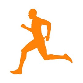 RDW Runner Sticker - Decal - Die Cut - Men Marathon Half Cross Country - Orange 6.00" x 6.32"