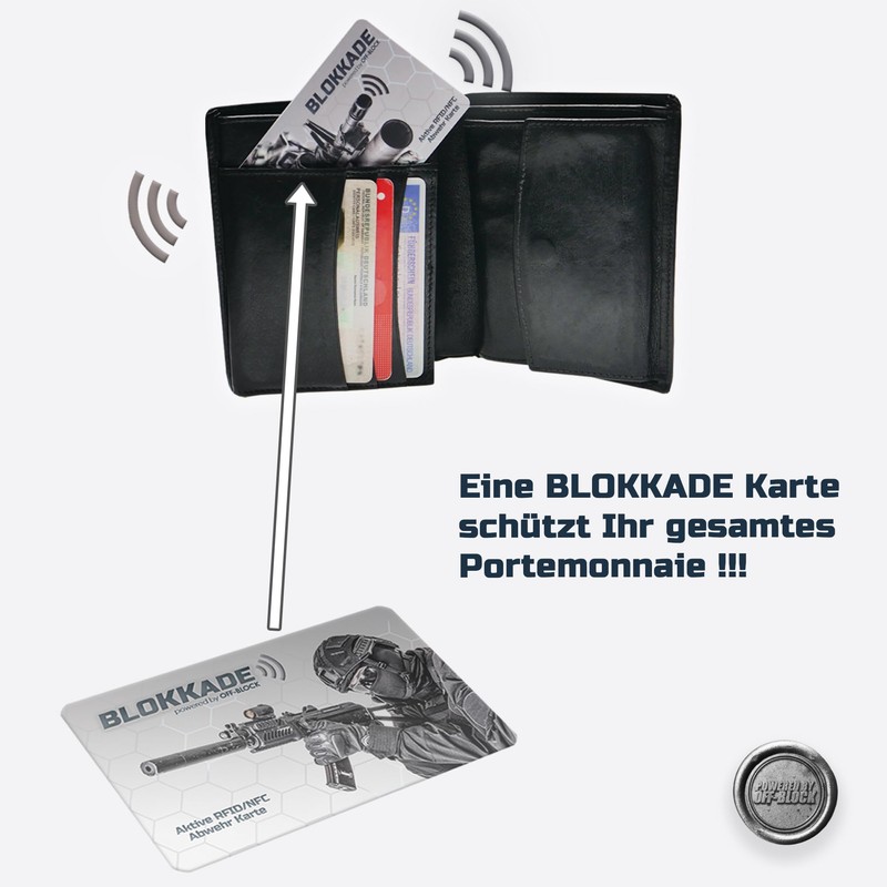 BLOKKADE Off-Block Active RFID/NFC Blocking Card Motif "Rebel Hunter One"