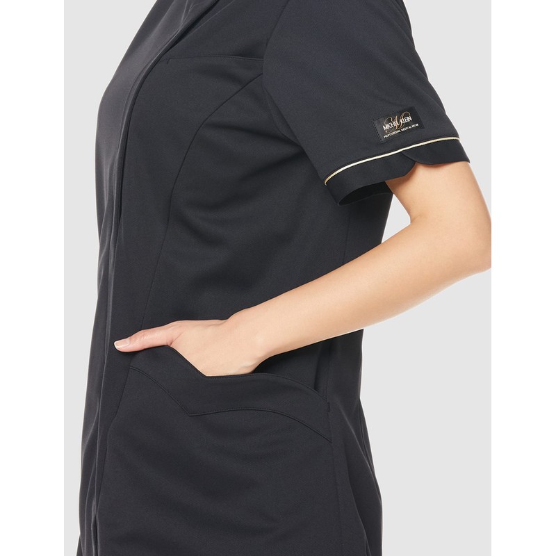 Michelle Clan MK0041 Women's Jacket (Anti-See-Through/Anti-Static/Stretch/Antibacterial/Easy Care/Industrial Washing), C-10 Black