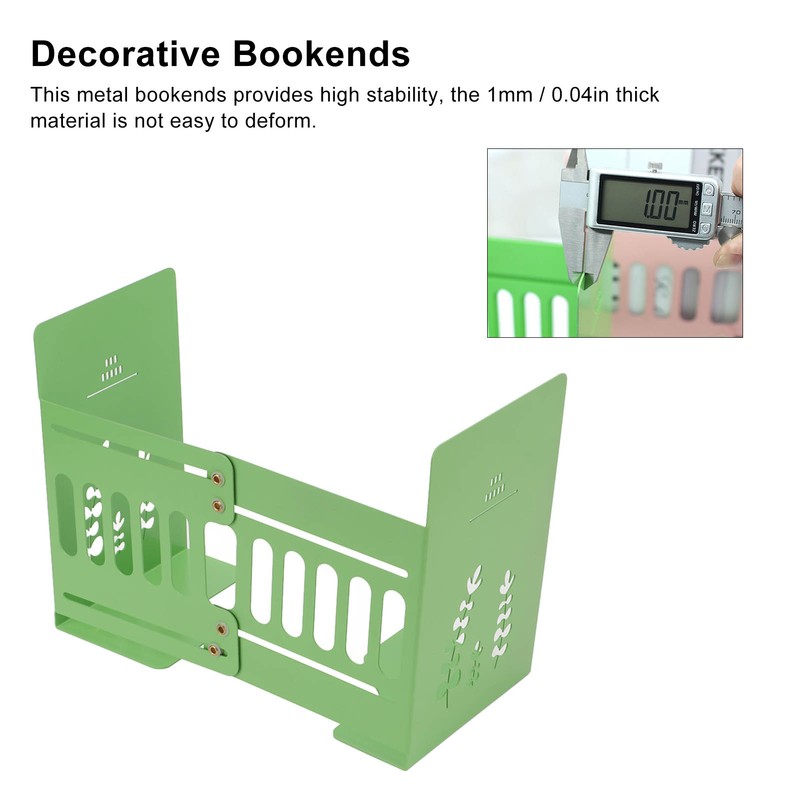 Bookends Green Medium Size 5 to 9in Retractable Design High