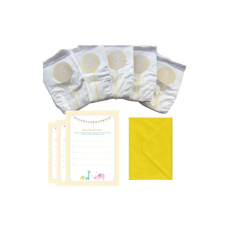 Baby Shower Game - Dirty Nappy Neutral/Unisex/Yelloe (20 Players)