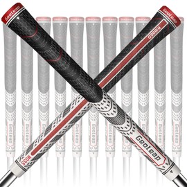 Geoleap ACE-R Golf Grips, 13 Pack Back Rib Improved Controls, Multi-Compound Rubber and Cord Hybrid Golf Club Grips, Standard Size/Mid Size, 7 Color Options (Standard, White)