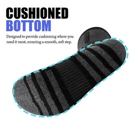JOYNÉE 8 Pairs Mens Crew Athletic Work Long Socks Calf Cushioned Socks for Sports Running Workout Gym,Black,Sock Size:13-15