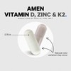 Amen Vitamin D, K2 & Zinc, Cholecalciferol D3 5000 IU,