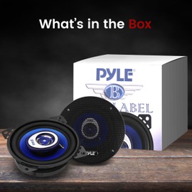 Pyle 4" Car Sound Speaker (Pair) - Upgraded Blue Poly Injection Cone 2-Way 180 Watt Peak w/ Non-fatiguing Butyl Rubber Surround 110 - 20Khz Frequency Response 4 Ohm & 3/4" ASV Voice Coil - PL42BL