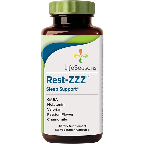 LifeSeasons - Rest-ZZZ - Natural Sleep Supplement - Aids Restlessness - Maintain a Calm and Relaxed State Without Feeling Groggy in The Morning - Low Dose Melatonin, Chamomile - 60 Capsules
