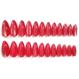 The Holiday Collection Shimmer Cat's Eye Glossy Medium Almond Press On Nails - 24 Pieces - Artificial Nail Kit - Christmas Nails (Party Pink, Medium Almond)