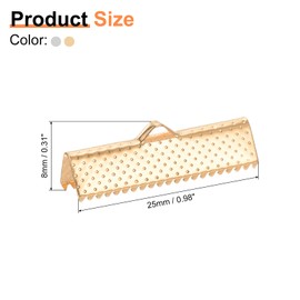 sourcing map 50Pcs 25mm Ribbon Crimp Clamp Ends, Bookmark Pinch Crimp Ends, Fasteners Clasp Crimp Ends for Bracelet Necklace Jewelry Making, 2 Colors