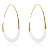 Bi&Yamigeo Teardrop Open Hoop Earrings for Women 14K Gold Plated