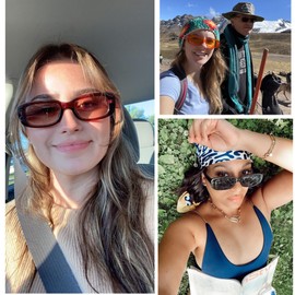 FSMILING 10 Pack Party Sunglasses Multipack Small Retro Rectangle Sunglasses Women Colured Sunglasses Pack Y2k Sunglasses Bulk