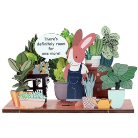 MAMAGIFTREE Cute Desk Companion for Plant Lovers, Gifts for Gardeners, Friends, Coworker, Motivational Spring Desk Decor | Plant Related Garden Gifts, Pop-Out Creative Therapy Wooden Bunny Themed