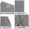 TAFLE Mens Linen Shorts Casual Summer Beach Shorts Elastic Waist