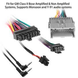 G Arnés de cableado de radio compatible con vehículos GM seleccionados 2000-2013, modelo de sistemas amplificados, arnés de cables de coche, instalación en un estéreo de posventa