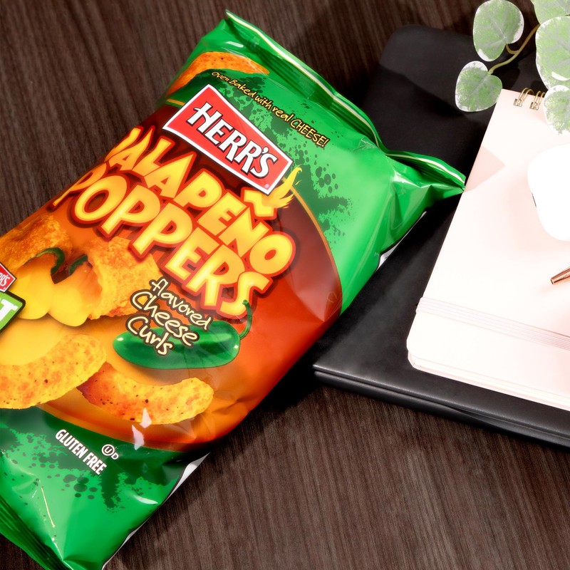 Herr's Jalapeño Poppers Flavored Cheese Curls - Made with Cheddar