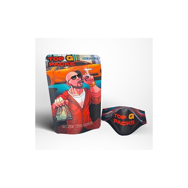 Mylar bags 3.5g smell proof packaging Top G x100