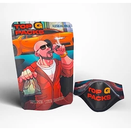 Mylar bags 3.5g smell proof packaging Top G x100