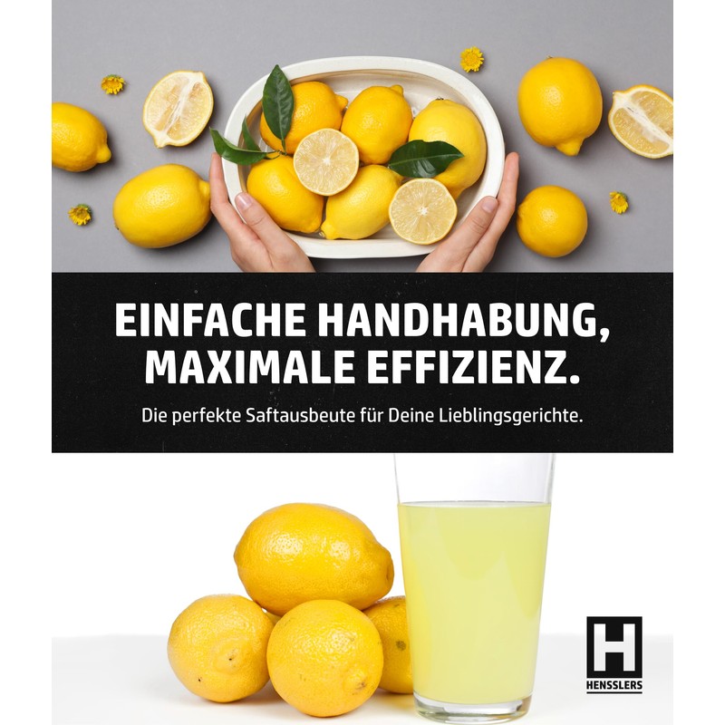 HENSSLERS® Lemon Squeezer Hand Press [Rust Resistant] - Small Manual