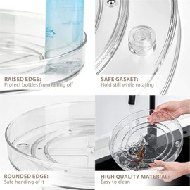 ZHAOMIMI Pack of 2 Spice Holders Rotating Kitchen Organiser Storage 23 + 27 cm, Rotating Spice Holder Made of Plastic Rotating Plate Kitchen Organiser