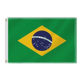 60×90 CM Brazil Flag,2×3 FT Brazilian Decor,Double Side Digital Printed 150D Polyester Banner With Canvas Header Brass Grommet