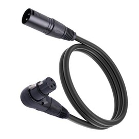 XLR-Mikrofon-Verlängerungskabel-Adapter, 90°-Winkel-XLR-Buchse auf Stecker-Kabel, Selbstsicherndes Design, Metallstecker, Hohe Klarheit, Geräuschunterdrückung (1,8 m/6 Fuß)