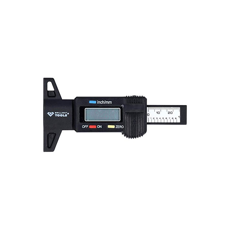 BRILLIANT TOOLS BT114903 Digital Depth Caliper, 0-25 mm [Powered by