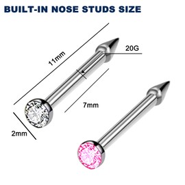 4-Pack Disposable Self Piercing Kit with Built-in Nose Studs, Very Safe Piercing Gun, Simple and Convenient Operation, Ideal for Family Use (White + Pink)