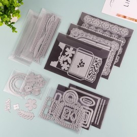50Pieces Clear Stamp and Die Storage Pockets,48PCS Label Stickers,tamp Storage Bags, Plastic Envelopes,Scrapbooking Storage Die Cuts for Stencil Storage Card Making Cutting Dies Arts Crafts 7x5inch