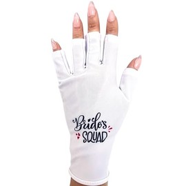 ManiGlovz - The Original UPF 50+ UV Light Protective Nail and Gel Manicure Gloves | Anti-UV Fingerless Gloves for Women | Bride's Squad
