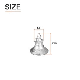 DTGN 100Pcs M3x6mm Flat Head Wood Screws, 304 Stainless Steel Phillips Self Tapping Screws - Good for Woodworking, Furniture - Silver