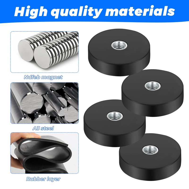 Pavlleen Pack of 8 Rubberised Magnets, Diameter 22 mm, with