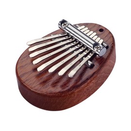8 Key Mini Kalimba Thumb Piano Solid Wood Finger Piano Portable Marimba with Lanyard, Gift for Beginners (Mini 8 Key Wood)