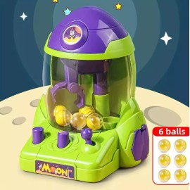 The Claw Toy Grabber Machine Candy Toy Ball Analog Handheld Arcade Game Crane - Green Purple